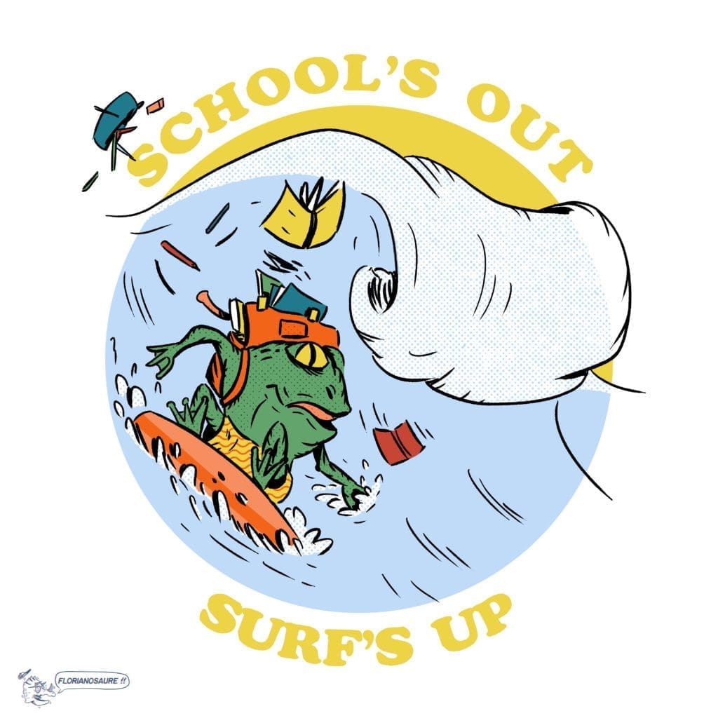 school's out surf's up square color