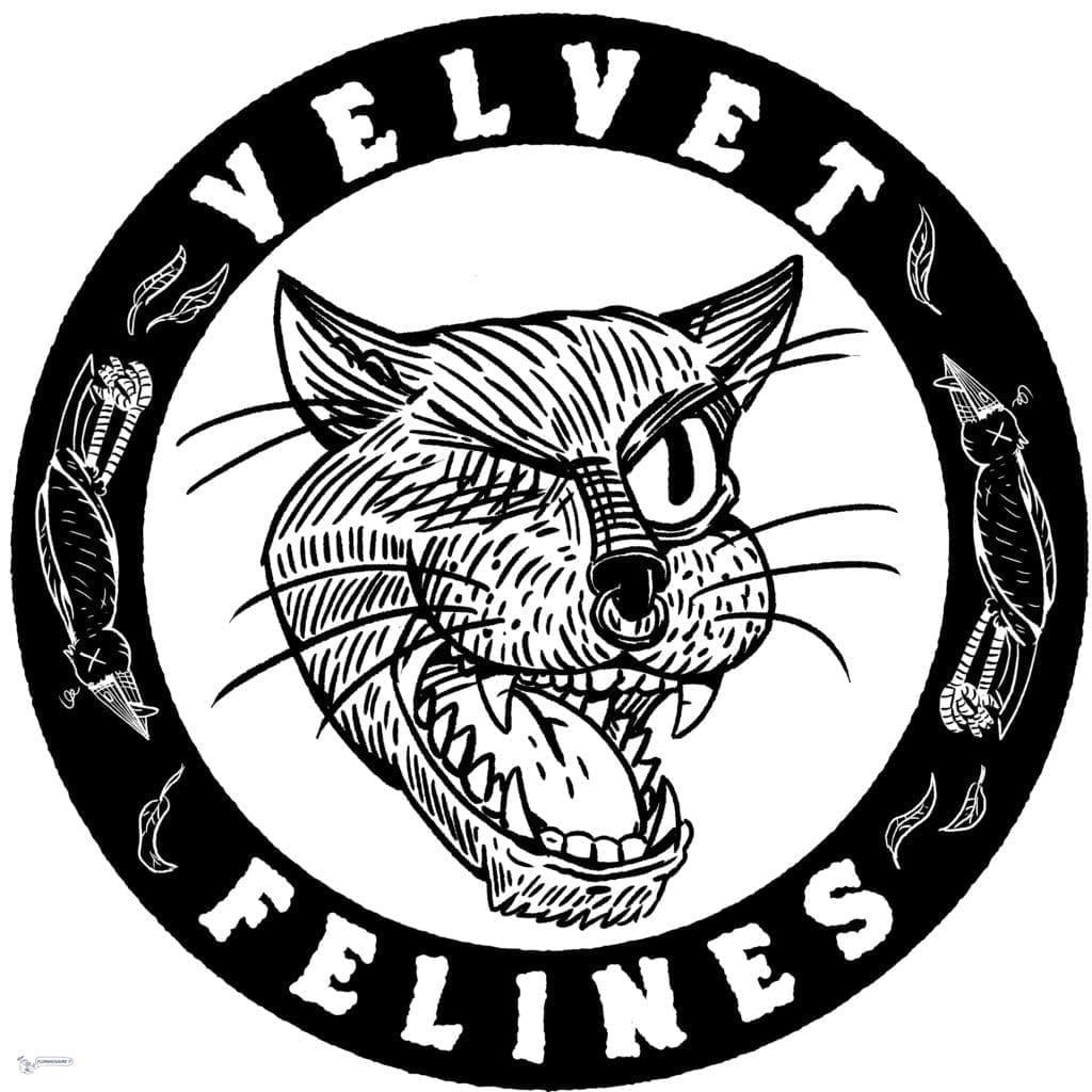 Velvet Felines b & w